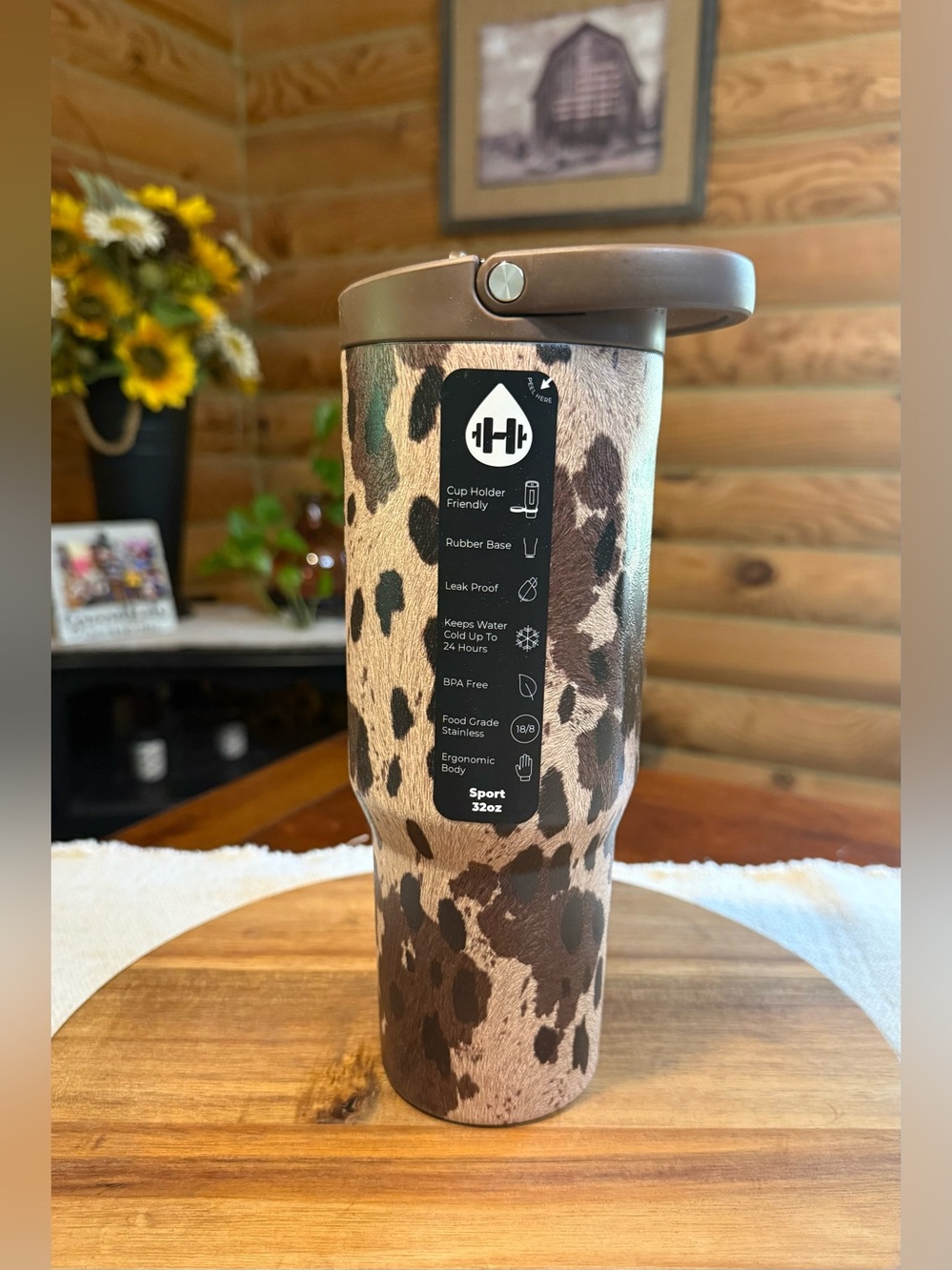 APPALOOSA Horse Print HydroJug 32oz Sport Water Bottle • LEAKPROOF